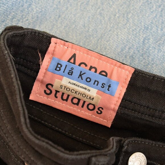 Acne Studios Bla Konst Peg Black Jeans Sz 26 - Picture 5 of 12